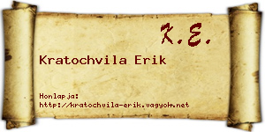 Kratochvila Erik névjegykártya